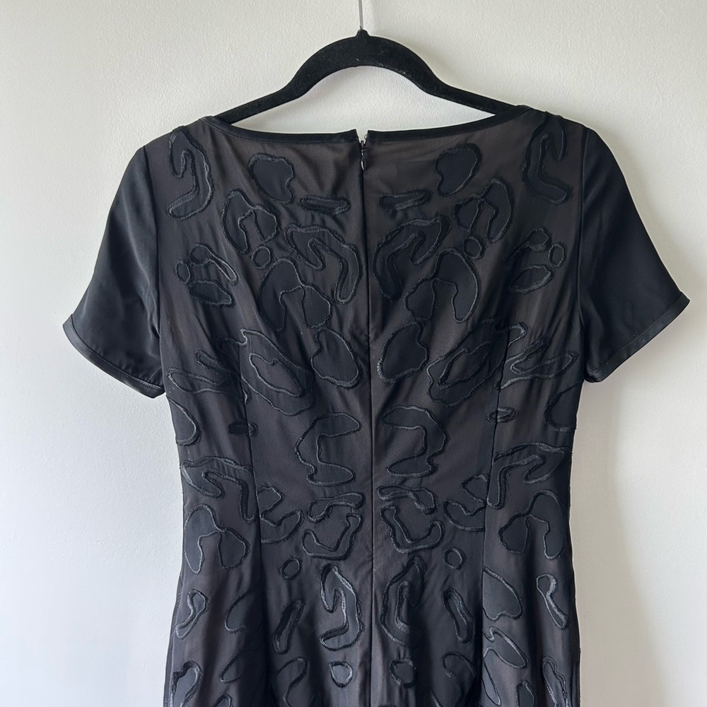 Escada black beaded textured short sleeve dress - Picture 7 of 8